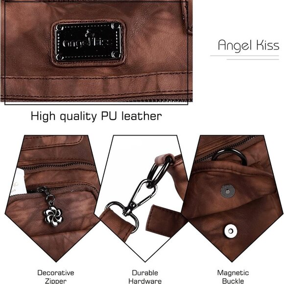 Purses and Handbag for Women Soft PU Leather Shoulder Handbag Women Tote Satchel - Picture 4 of 7